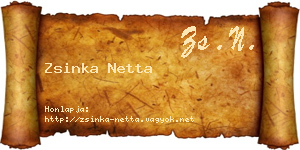 Zsinka Netta névjegykártya